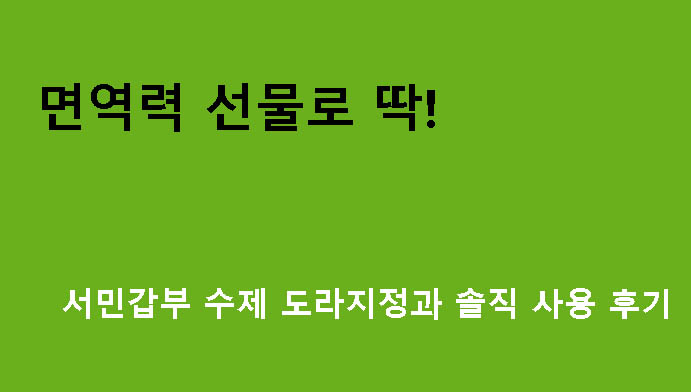 면역력 선물로 딱! 서민갑부 수제 도라지정과 솔직 사용 후기