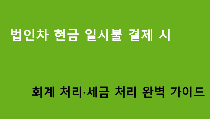 법인차 현금 일시불 결제 시 회계 처리·세금 처리 완벽 가이드