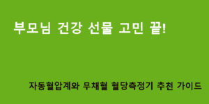 부모님 건강 선물 고민 끝! 자동혈압계와 무채혈 혈당측정기 추천 가이드