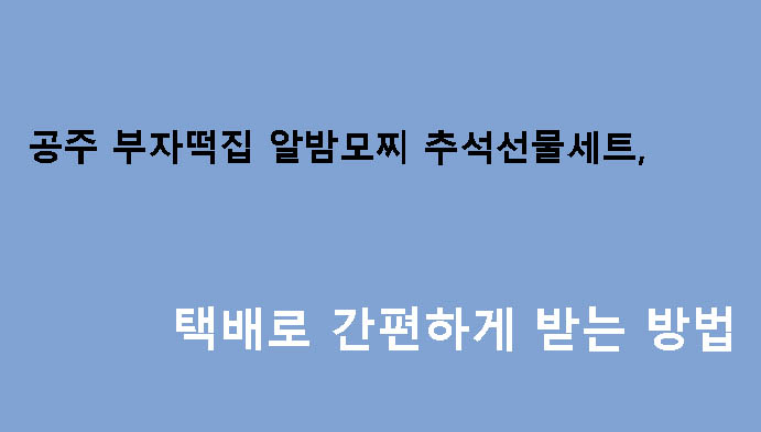 공주 부자떡집 알밤모찌 추석선물세트, 택배로 간편하게 받는 방법