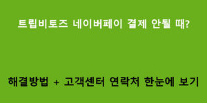 트립비토즈 네이버페이 결제 안될 때? 해결방법 + 고객센터 연락처 한눈에 보기
