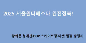 2025 서울윈터페스타 완전정복! 광화문·청계천·DDP·스케이트장·마켓 일정 총정리