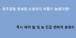 제주공항 면세점 쇼핑하다 비행기 놓쳤다면? 즉시 해야 할 일 & 긴급 연락처 총정리