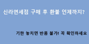 신라면세점 구매 후 환불 언제까지? 기한 놓치면 반품 불가! 꼭 확인하세요