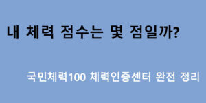내 체력 점수는 몇 점일까? 국민체력100 체력인증센터 완전 정리