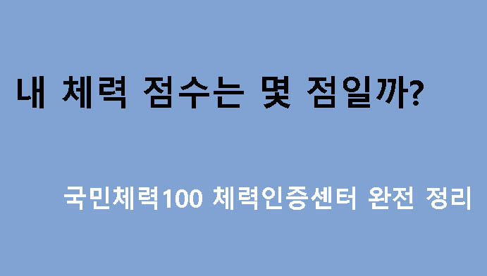 내 체력 점수는 몇 점일까? 국민체력100 체력인증센터 완전 정리