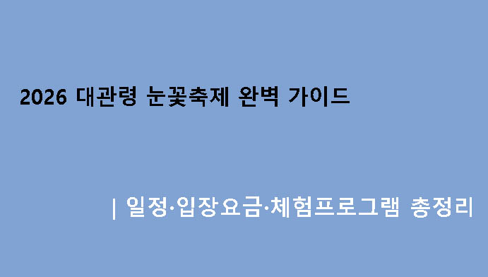 2026 대관령 눈꽃축제 완벽 가이드|일정·입장요금·체험프로그램 총정리