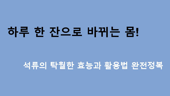 하루 한 잔으로 바뀌는 몸! 석류의 탁월한 효능과 활용법 완전정복
