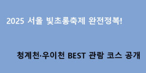 2025 서울 빛초롱축제 완전정복! 청계천·우이천 BEST 관람 코스 공개
