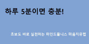 하루 5분이면 충분! 초보도 바로 실천하는 마인드풀니스 마음치유법
