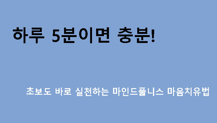 하루 5분이면 충분! 초보도 바로 실천하는 마인드풀니스 마음치유법