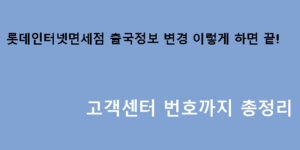 롯데인터넷면세점 출국정보 변경 이렇게 하면 끝! 고객센터 번호까지 총정리