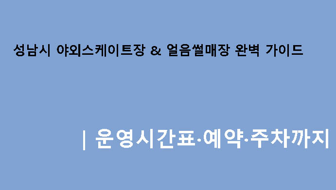 성남시 야외스케이트장 & 얼음썰매장 완벽 가이드|운영시간표·예약·주차까지