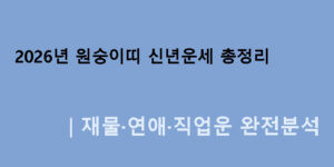 2026년 원숭이띠 신년운세 총정리｜재물·연애·직업운 완전분석