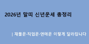2026년 말띠 신년운세 총정리｜재물운·직업운·연애운 이렇게 달라집니다
