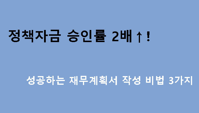 정책자금 승인률 2배↑! 성공하는 재무계획서 작성 비법 3가지