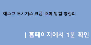 예스코 도시가스 요금 조회 방법 총정리｜홈페이지에서 1분 확인