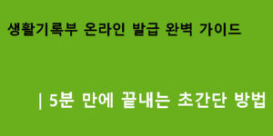 생활기록부 온라인 발급 완벽 가이드｜5분 만에 끝내는 초간단 방법