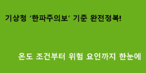 기상청 ‘한파주의보’ 기준 완전정복! 온도 조건부터 위험 요인까지 한눈에