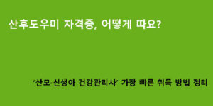 산후도우미 자격증, 어떻게 따요? ‘산모·신생아 건강관리사’ 가장 빠른 취득 방법 정리