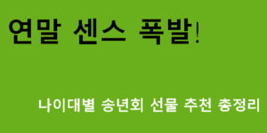 연말 센스 폭발🎁 나이대별 송년회 선물 추천 총정리