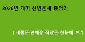 2026년 개띠 신년운세 총정리｜재물운·연애운·직장운 한눈에 보기