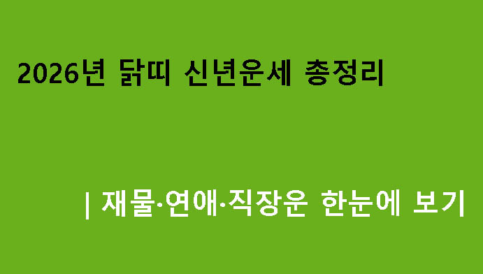 2026년 닭띠 신년운세 총정리｜재물·연애·직장운 한눈에 보기