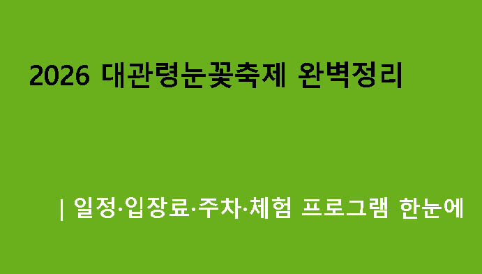 2026 대관령눈꽃축제 완벽정리|일정·입장료·주차·체험 프로그램 한눈에