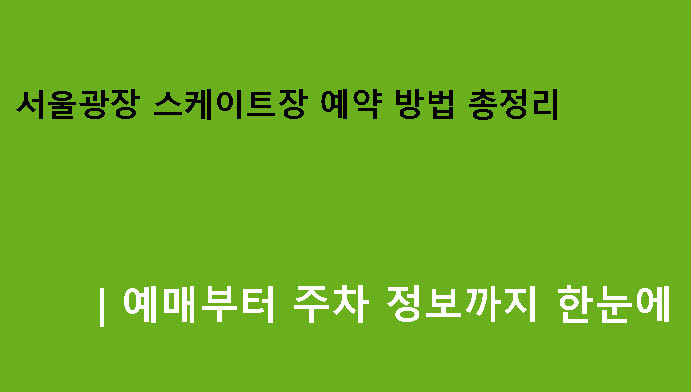 서울광장 스케이트장 예약 방법 총정리|예매부터 주차 정보까지 한눈에