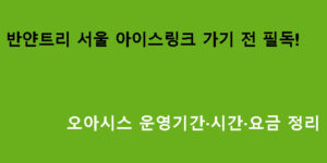 반얀트리 서울 아이스링크 가기 전 필독! 오아시스 운영기간·시간·요금 정리
