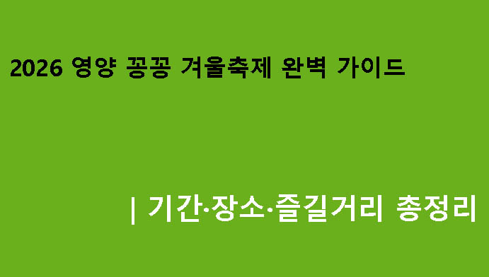 2026 영양 꽁꽁 겨울축제 완벽 가이드|기간·장소·즐길거리 총정리