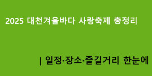 2025 대천겨울바다 사랑축제 총정리｜일정·장소·즐길거리 한눈에