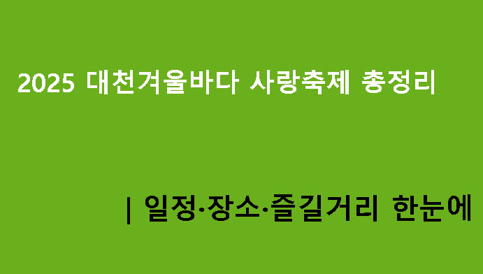2025 대천겨울바다 사랑축제 총정리|일정·장소·즐길거리 한눈에