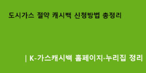 도시가스 절약 캐시백 신청방법 총정리｜K-가스캐시백 홈페이지·누리집 정리