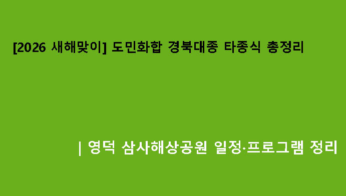 2026 새해맞이 도민화합 경북대종 타종식 총정리|영덕 삼사해상공원 일정·프로그램 정리