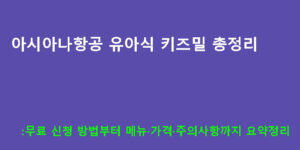 아시아나항공 유아식 키즈밀 총정리｜무료 신청 방법부터 메뉴·가격·주의사항까지 요약정리