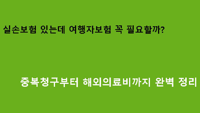 실손보험 있는데 여행자보험 꼭 필요할까? 중복청구부터 해외의료비까지 완벽 정리