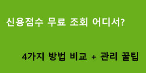 신용점수 무료 조회 어디서? 4가지 방법 비교 + 관리 꿀팁