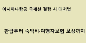 아시아나항공 국제선 결항 시 대처법｜환급부터 숙박비·여행자보험 보상까지