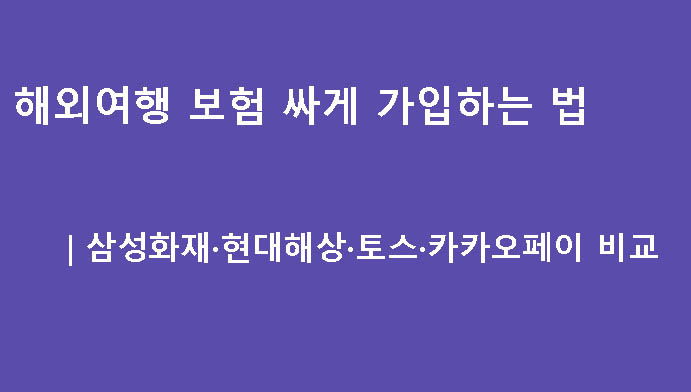 해외여행 보험 싸게 가입하는 법｜삼성화재·현대해상·토스·카카오페이 비교