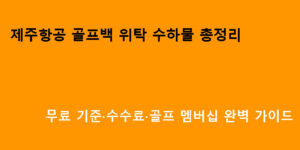 제주항공 골프백 위탁 수하물 총정리｜무료 기준·수수료·골프 멤버십 완벽 가이드