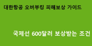 대한항공 오버부킹 피해보상 가이드, 국제선 600달러 보상받는 조건