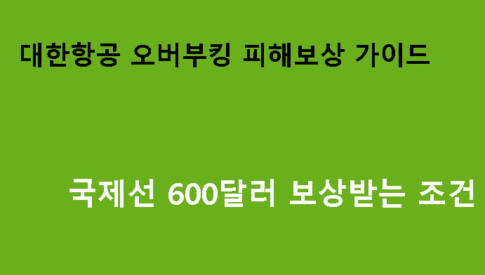 대한항공 오버부킹 피해보상 가이드, 국제선 600달러 보상받는 조건