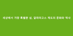 세상에서 가장 특별한 섬, 갈라파고스 제도의 문화와 역사