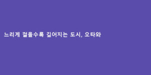 느리게 걸을수록 깊어지는 도시, 오타와