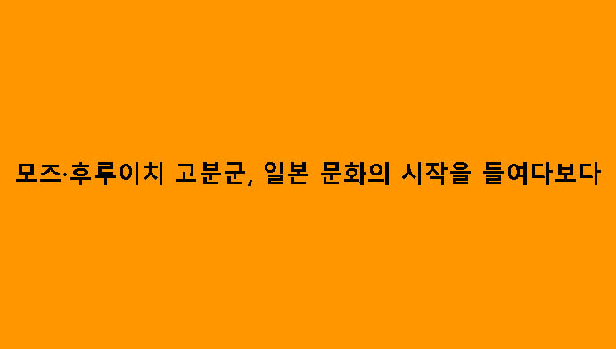 모즈·후루이치 고분군, 일본 문화의 시작을 들여다보다
