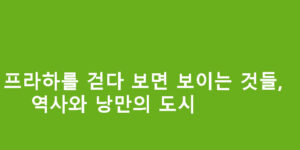 프라하를 걷다 보면 보이는 것들, 역사와 낭만의 도시