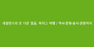 네덜란드의 또 다른 얼굴, 헤이그 여행｜역사·문화·음식·관광까지