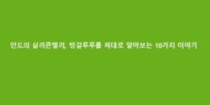 인도의 실리콘밸리, 벵갈루루를 제대로 알아보는 10가지 이야기