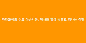 파라과이의 수도 아순시온, 역사와 일상 속으로 떠나는 여행